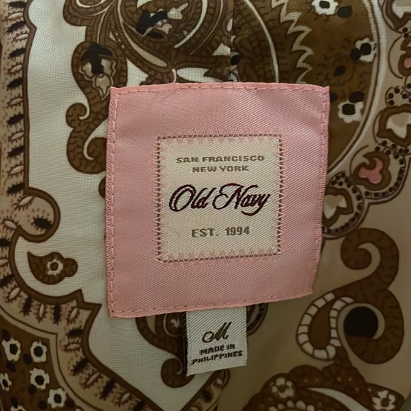 Old Navy (Est. 1994) Vintage Tan Velvet Blazer Floral Lining in Size Medium - Picture 9 of 9